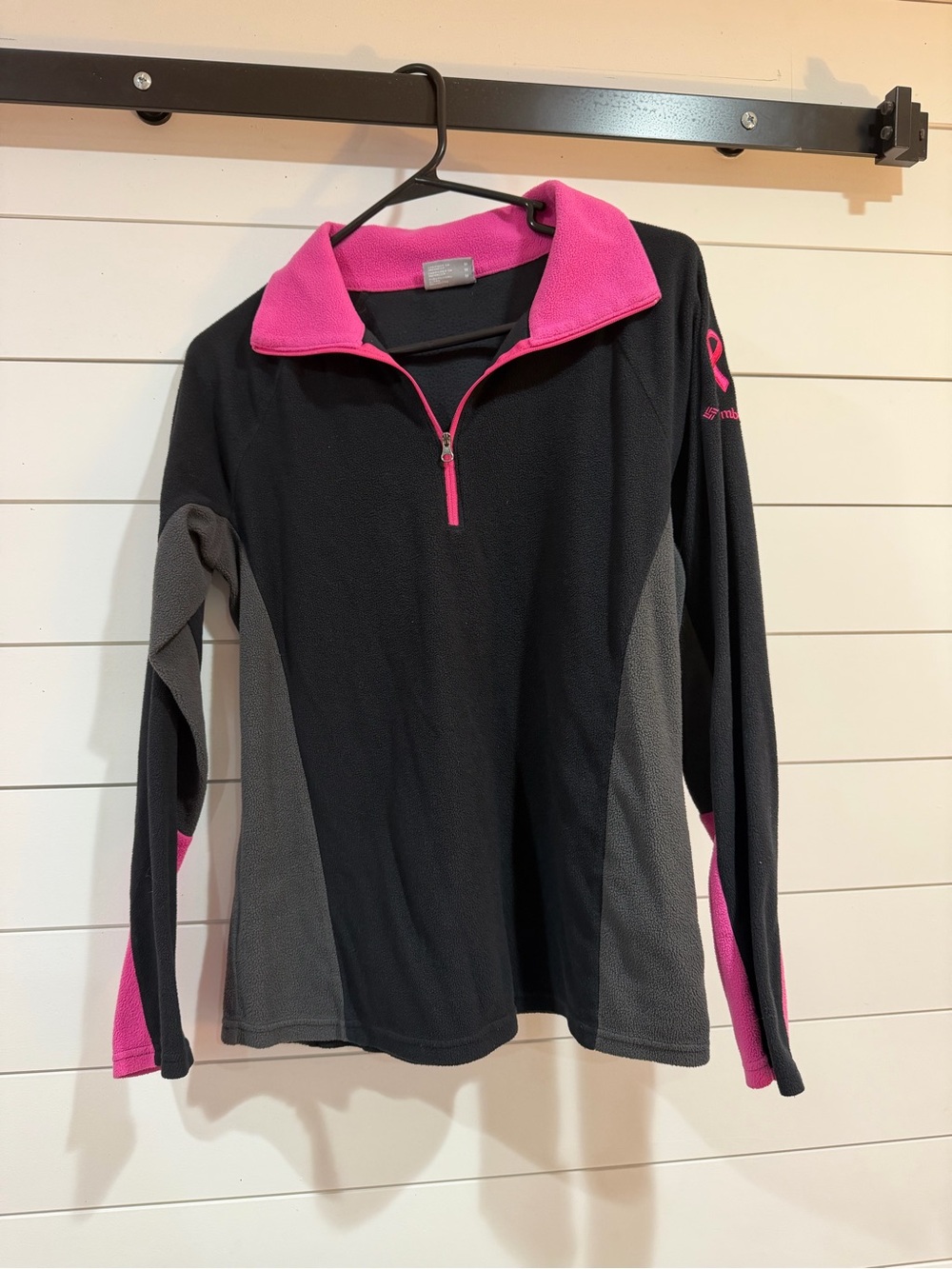 Columbia Black and Hot Pink Fleece Jacket